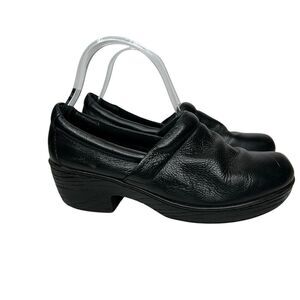 BOC Born Black Textured Leather slip on Mules shoes 10